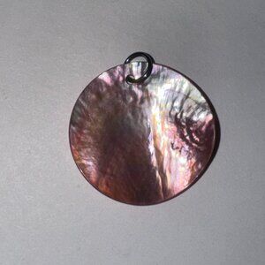 Pink and Green Black Lip Shell Pendant